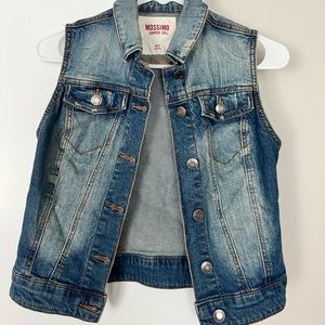Denim jean vest jacket, light wash.